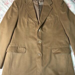 Vintage Norm Thompson Blazer Men's 24x33‎ Tan 3-Button Sport Coat Jacket